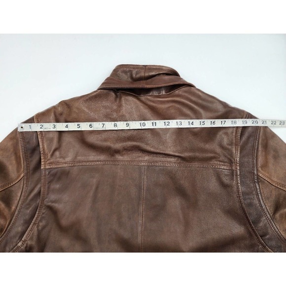 Cremieux Lambskin Jacket Mens XL Brown Bomber Flight Zip Bib Double… - Picture 8 of 16